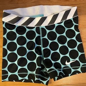 Aqua Teal Nike Pro Small Polka Dot